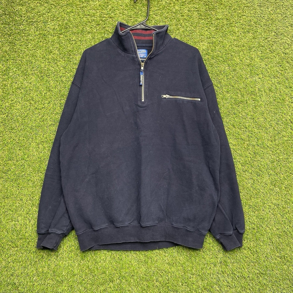 Pendleton Sweater Mens Medium 1/4 Zip Blue Pullover Long Sleeve Work Comfort